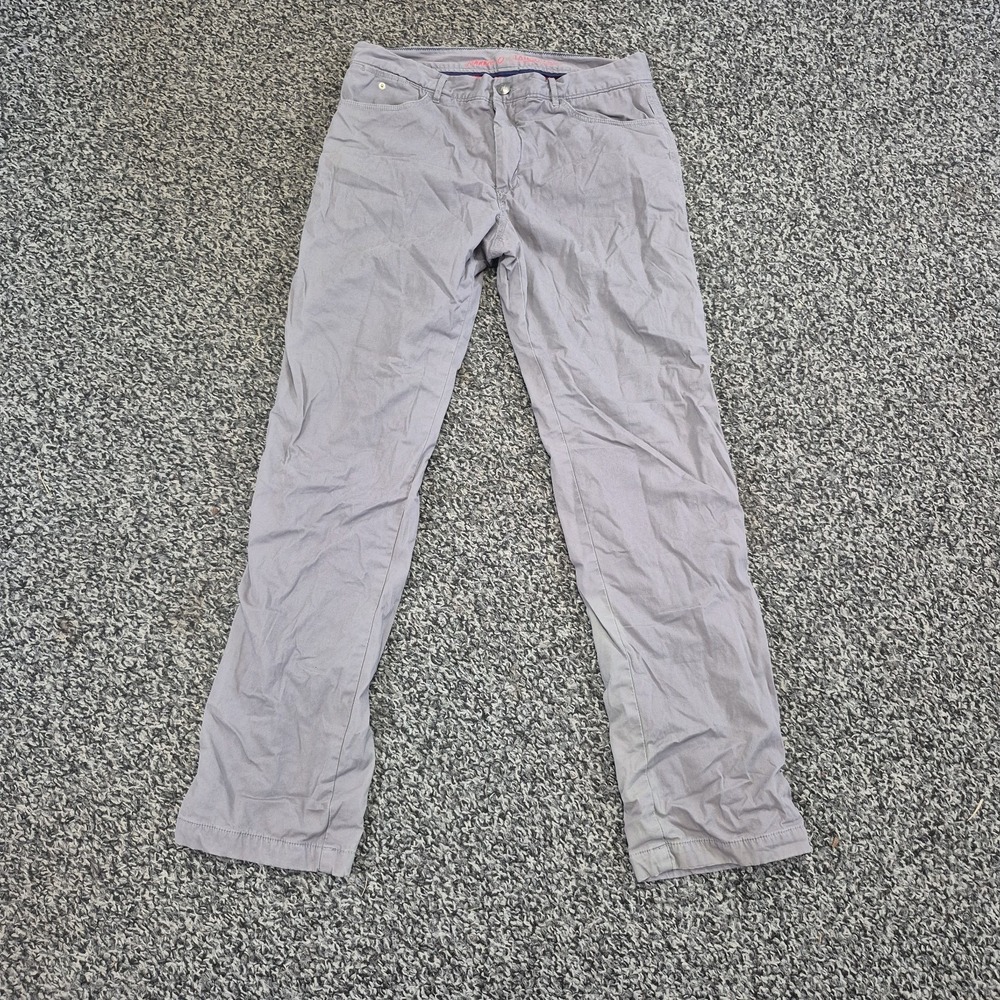Johnnie-O Pants Mens 32x34 Gray Fleece‎ Lined Golf Tailgaters Chino